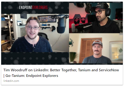 Tim W. interviews on Endless Explorers re: Tanium Free App