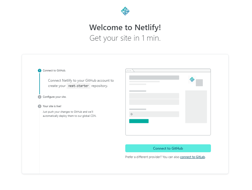 Connect your Netlify account to GitHub